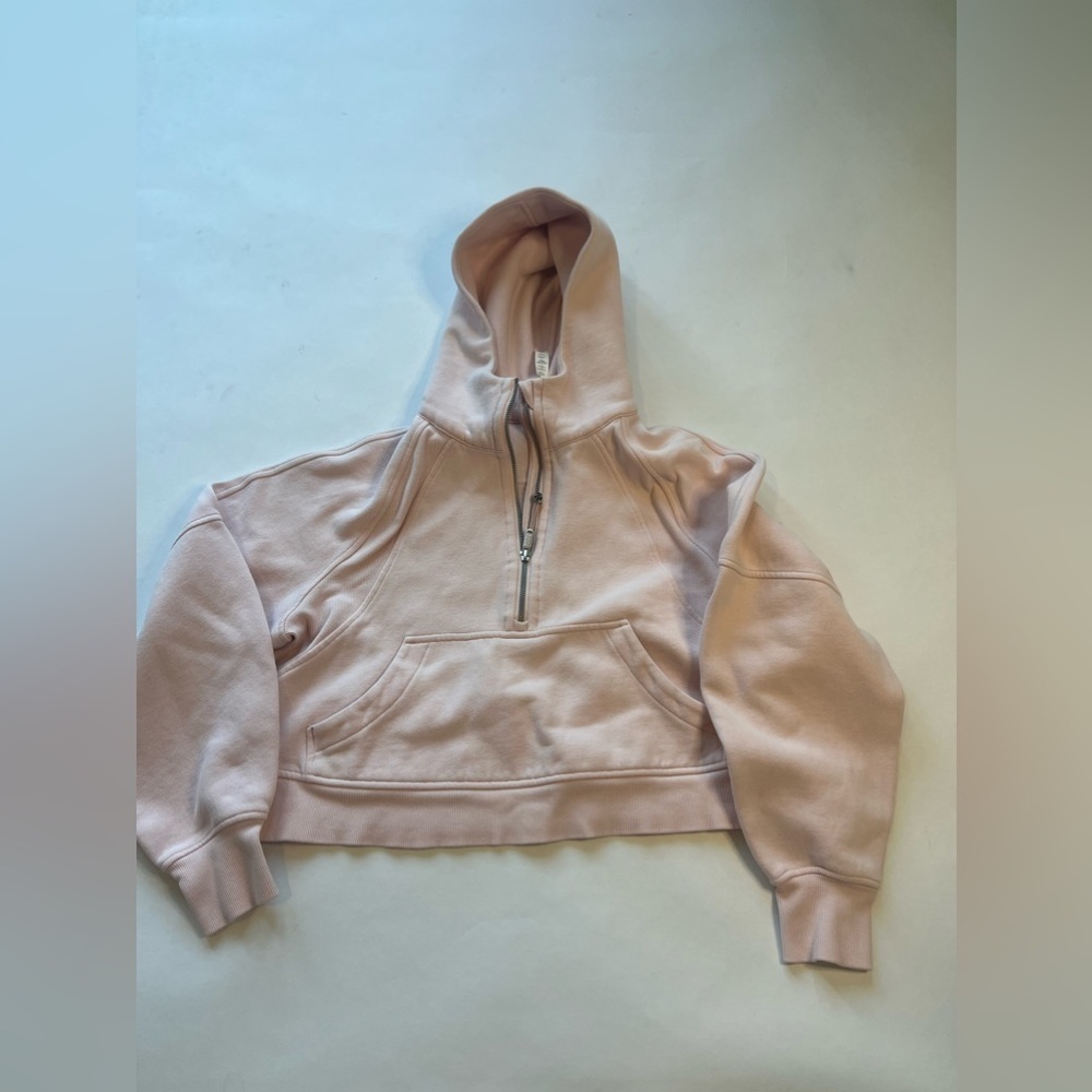 Lululemon Strawberry Milkshake Oversized Cropped Half Zip Scuba Sweatshirt READ